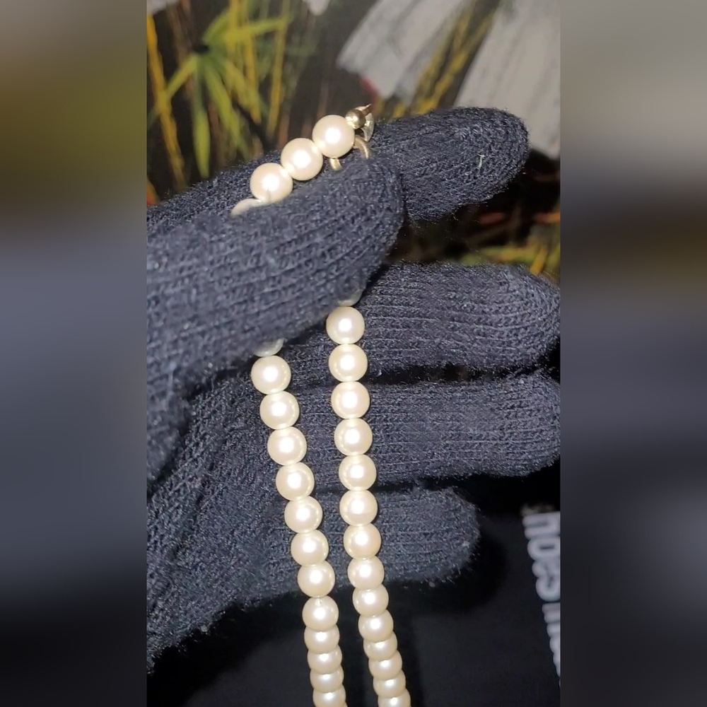 LOWSTART🚨VtgJAPAN Hand Painted Beads & Faux Pearl Necklace - Picture 6 of 8